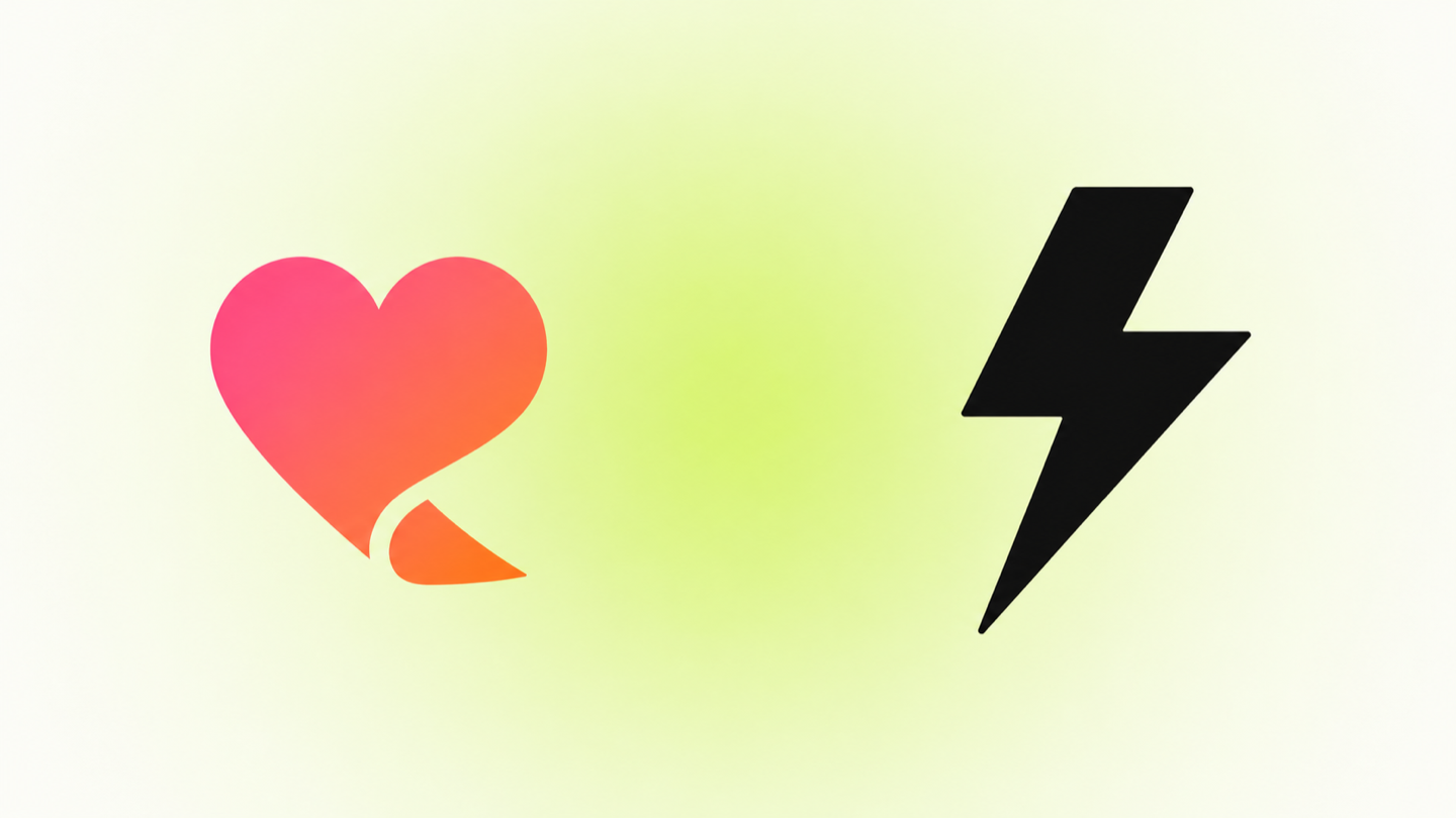 Ikony Lovable i Bolt.new naprzeciwko siebie na jasnym tle z zielonym akcentem